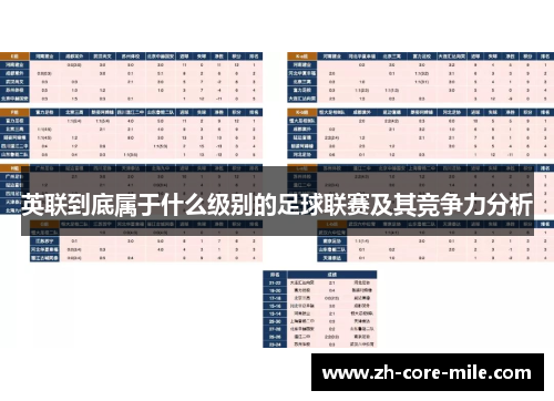 英联到底属于什么级别的足球联赛及其竞争力分析